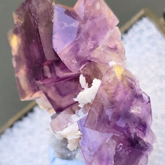 Fluorite ✦ Dolomite Crystal Thumbnail ✦ 19g Purple Cubes & Cream Matrix Specimen - Picture 11 of 17